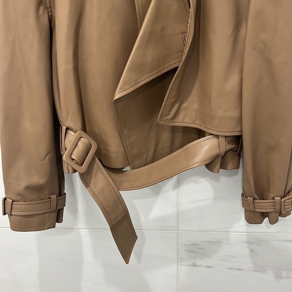 Nour Hammour | NWT SOLD OUT Hatti Leather Jacket in Sand - Size FR 34/US 2 - Picture 6 of 14